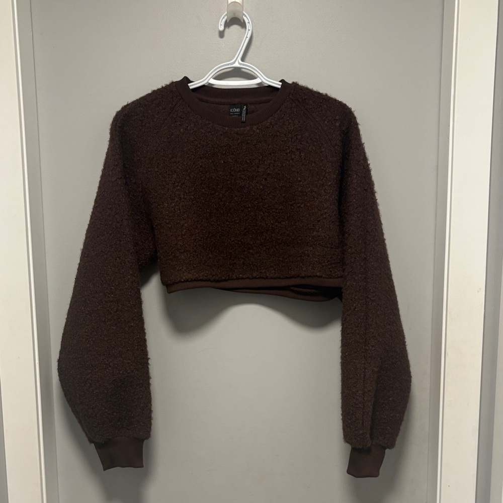 Simons Chocolate Fuzzy Knit Sweater